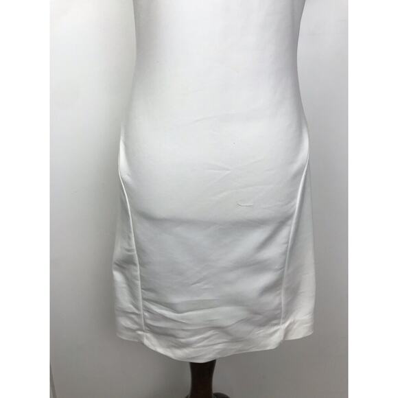 Zara Trafaluc Sheath Dress Beaded Shoulder Mini Stretch Ivory - Picture 5 of 8